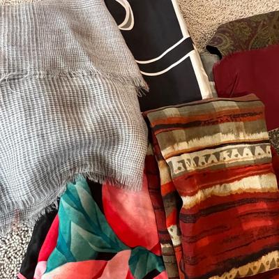 Lot of Designer Silk Scarves - Pendelton, Anne Klein, Oscar de la Renta