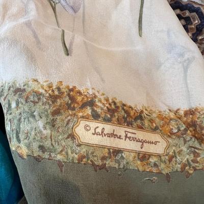 Lot of Designer Silk Scarves - Pendelton, Anne Klein, Oscar de la Renta