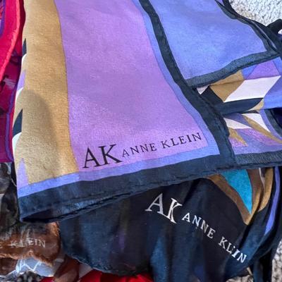 Lot of Designer Silk Scarves - Pendelton, Anne Klein, Oscar de la Renta