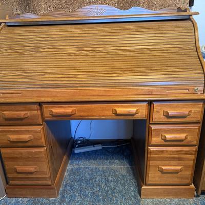 Roll top desk, desk Matt and chair