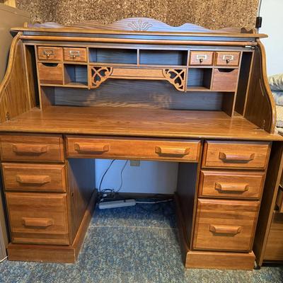 Roll top desk, desk Matt and chair