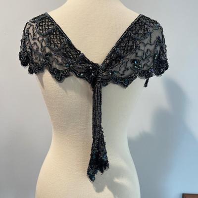 2 Vintage Beaded Sequin Shawl Wraps