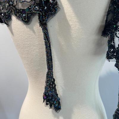 2 Vintage Beaded Sequin Shawl Wraps