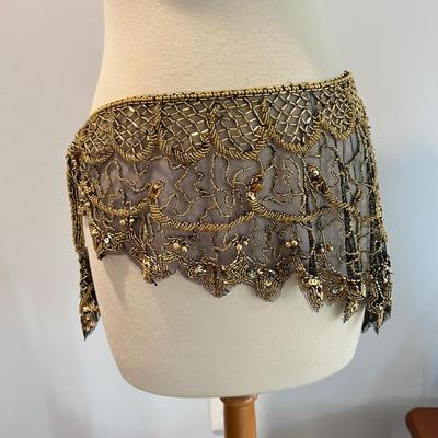 2 Vintage Beaded Sequin Shawl Wraps