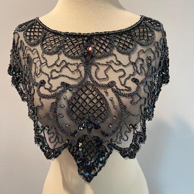 2 Vintage Beaded Sequin Shawl Wraps