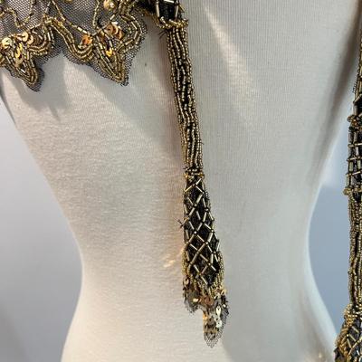 2 Vintage Beaded Sequin Shawl Wraps