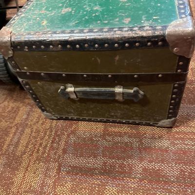 Antique metal trunk