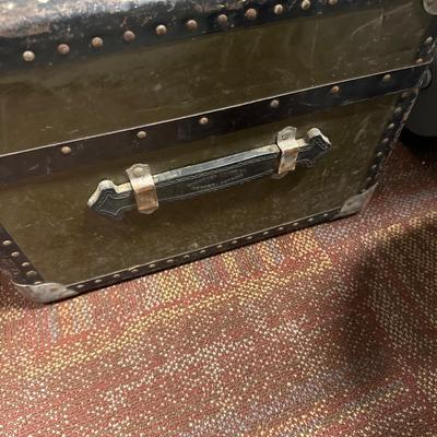 Antique metal trunk