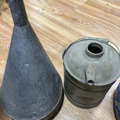 Sale Photo Thumbnail #355: Gas can is 13” t x 11” around
Funnel is 14” t
Small can is 20” t