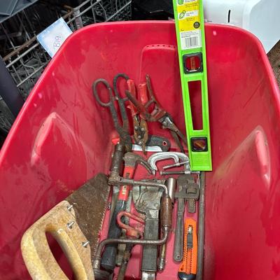 Red Tote of tools