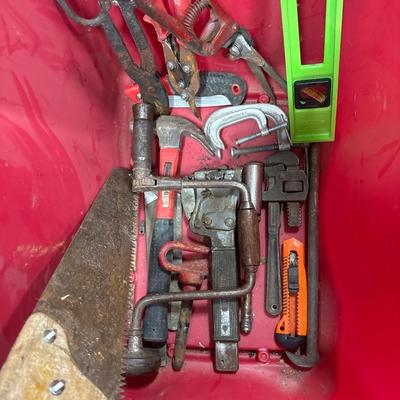 Red Tote of tools