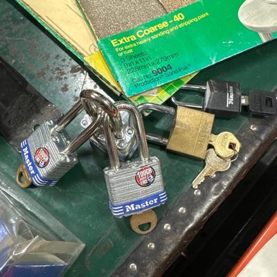 Saw, knife, laser edge, locks and sand paper