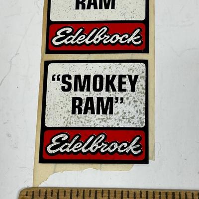 Vintage Automotive Equipment Sticker - Edelbrock "Smokey Ram"
