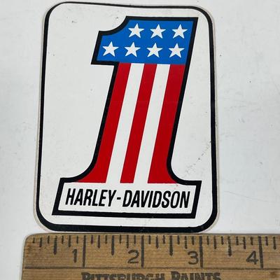 Vintage Automotive Equipment Sticker - Harley Davidson Red-White-Blue