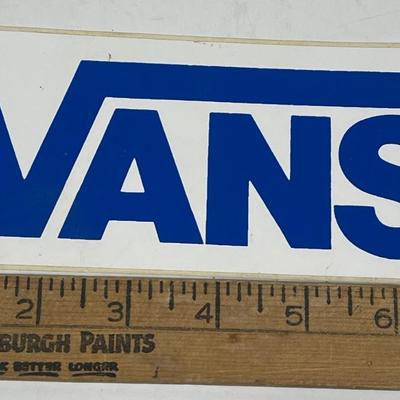 Vintage Vans Shoe Sticker - Blue on White