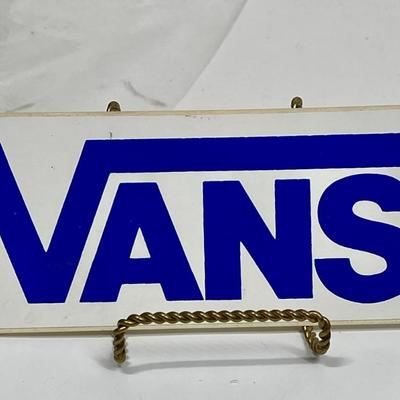 Vintage Vans Shoe Sticker - Blue on White