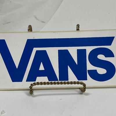 Vintage Vans Shoe Sticker - Blue on White