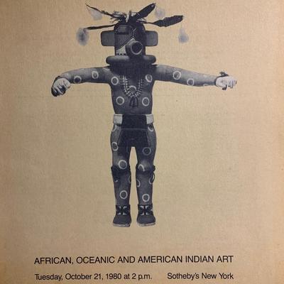 African, Oceanic & American Indian Art Sotheby’s Auction Catalog Oct. 21, 1980