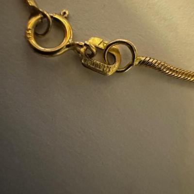 14kt Blue Sapphire Pendant with diamonds on 14kt chain