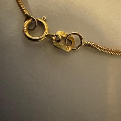 14kt Blue Sapphire Pendant with diamonds on 14kt chain