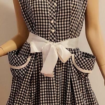 Vtg 40s-50s Gingham circle Day dress