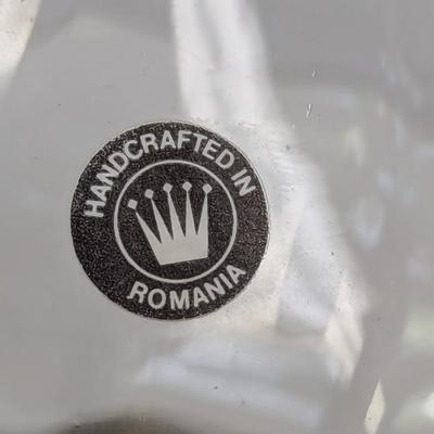 Hand Crafted In Romania Glass Pitcher