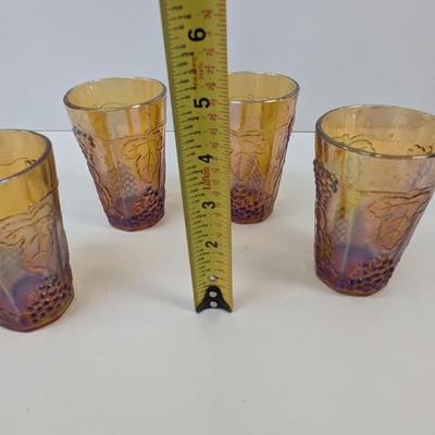 4 - Colony Harvest Carnival Amber Glasses