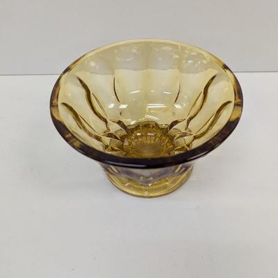 Vintage Fairfield Anchor Hocking Amber Covered Candy Dish