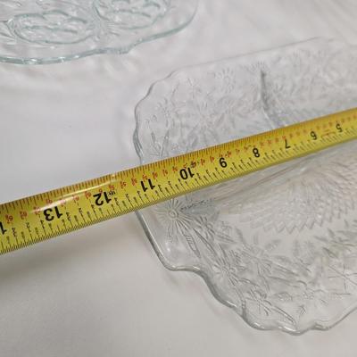 Heisey Crystolite Flared Bowl McKee Rock Crystal Large Low Cake Plate Pineapple Indiana Glass
