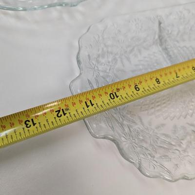 Heisey Crystolite Flared Bowl McKee Rock Crystal Large Low Cake Plate Pineapple Indiana Glass