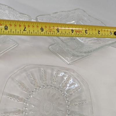 Vintage Glass Dishes Federal Columbia Clear Bubble Plate Diamond Candy Dish