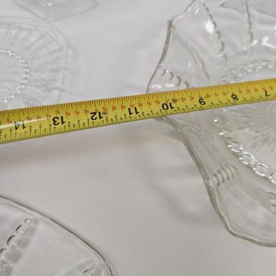 Vintage Glass Dishes Federal Columbia Clear Bubble Plate Diamond Candy Dish