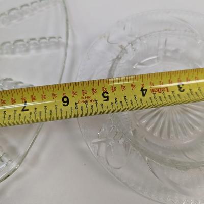Vintage Glass Dishes Federal Columbia Clear Bubble Plate Diamond Candy Dish