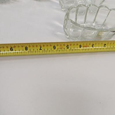 Princess House Spooner Clear Spoon Or Fork Holder Scalloped Jeannette National Clear Ribbed Glass Sugar Bowl & Creamer