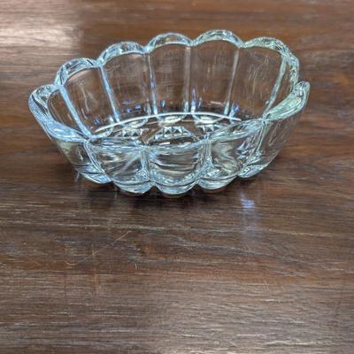 Princess House Spooner Clear Spoon Or Fork Holder Scalloped Jeannette National Clear Ribbed Glass Sugar Bowl & Creamer
