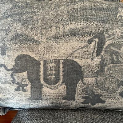 UA Custom Made Blue Elephant Pillows and Waste Can, Tray and Elephant Paperweight
