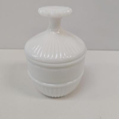 Milk Glass Hobnail Boot Candy Dish & Vase