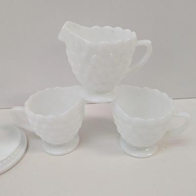 Vintage Milk Glass Candle Holders & Creamers