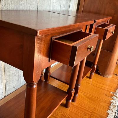 UB787 Pair of Cherry Single Drawer End Tables