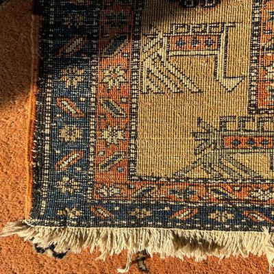 UB788 Vintage Blue and Pink Persian Oriental Wool Rug 9'6" x 12' 4"