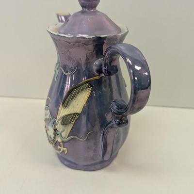 Vintage Dragonware Moriage Luster Lustre Teapot Old Florida Flamingo Japan