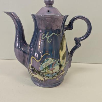 Vintage Dragonware Moriage Luster Lustre Teapot Old Florida Flamingo Japan