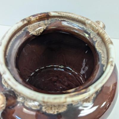 McCoy Pottery Bean Pot Brown Drip Glaze