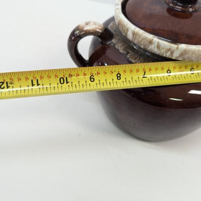 McCoy Pottery Bean Pot Brown Drip Glaze