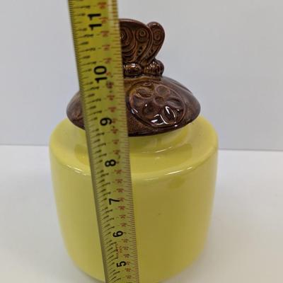 McCoy Pottery #214 Biscuit Cookie Jar Canister With Butterfly Lid