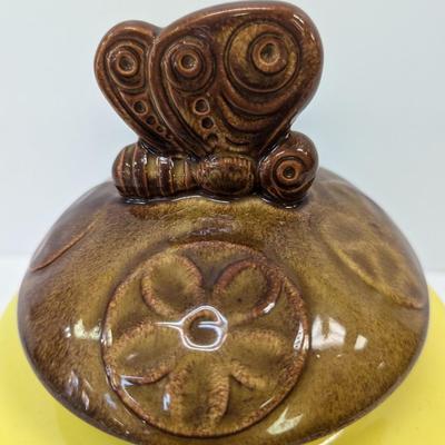 McCoy Pottery #214 Biscuit Cookie Jar Canister With Butterfly Lid