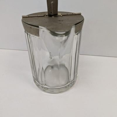 Vintage M & K Glass Syrup Dispenser With Lid