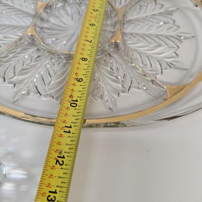 Glass Oval Divided Serving Platter & Butter Dish