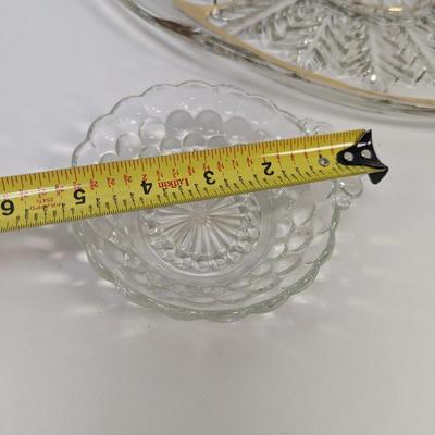 Glass Oval Divided Serving Platter & Butter Dish
