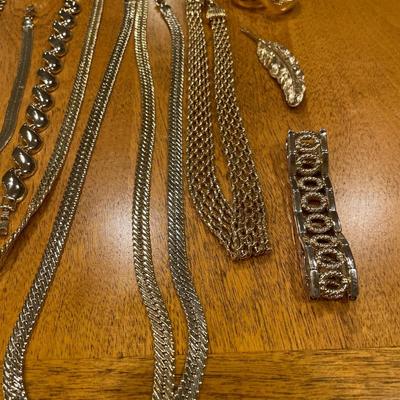 Large lot of bold gold jewelry